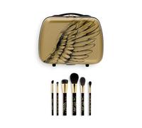 Celestial Night Deliplus Lot de pinceaux | 1 trousse de toilette + 6 pinceaux (ombre biseautée, précision, fond de teint, poudre, illuminateur, blush et ombre)