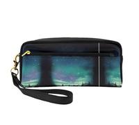 Celestial Night Sky Trousse de maquillage de voyage avec deux poches pour accessoires de beauté quotidiens, Noir , Taille unique, Trousse de maquillage