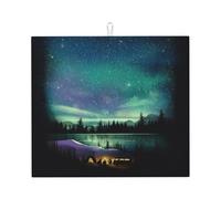 Celestial Night Tapis de cuisine absorbant l'eau, séchage rapide avec dos antidérapant, protecteur de comptoir en microfibre absorbante, 45,7 x 40,6 cm