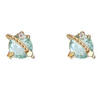 Celestial Planet Boucles d'oreilles pour femme, Aqua Crystal & Gold Star Bijoux, 1,3g Design léger, 0,7 cm, idéal pour lunatique et tous les jours Looks cosmiques