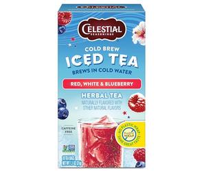 Celestial Seasonings Cold Brew Red White Blueberry, 18 pièces