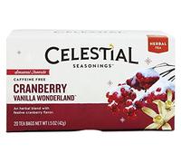Celestial Seasonings - Holiday Seasonal Favorite Herbal Tea Caffeine Free Cranberry Vanilla Wonderland - 20 Tea Bags