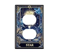 Celestial Star Plaque de protection pour interrupteur, motif cosmique bleu nuit pour décoration d'intérieur, plaques murales thermoplastique, prise duplex simple de taille standard