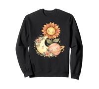Celestial Sun Cottagecore Moon Planet Botanique Art Floral Sweatshirt