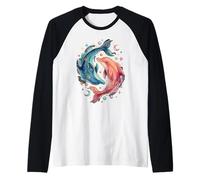 Celestial Watercolor Dolphin Animal Sea Life Manche Raglan