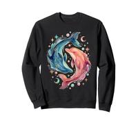 Celestial Watercolor Dolphin Animal Sea Life Sweatshirt