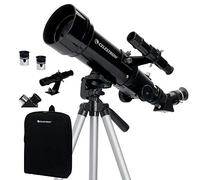 Celestron 21035-ADS Travel Scope 70 Refractor Telescope Kit with Backpack, Black (Amazon Exclusive Including Additional 4mm Eyepiece and 3X Barlow Lens)