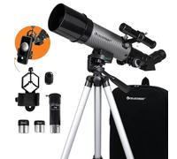 Celestron 22007 Travel Scope 60 DX - Télescope portatif avec adaptateur smartphone, parfait pour les débutants, optiques en verre intégralement traités, trépied, sac à dos et accessoires, noir et gris