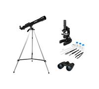 Celestron 22010 Kit de sciences (comprend télescope, microscope, jumelles, trépied et accessoires), 6 pièces, noir