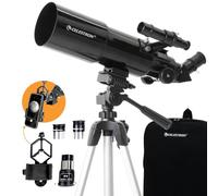 Celestron 22030 Travel Scope Portable Refractor Telescope with 80mm Lens, Fully-Coated Glass Optics, Bonus Astronomy Software Package and Digiscoping Smartphone Adapter