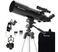 Celestron 22030 Travel Scope Portable Refractor Telescope with 80mm Lens, Fully-Coated Glass Optics, Bonus Astronomy Software Package and Digiscoping Smartphone Adapter