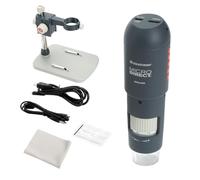 Celestron 44316 MicroDirect 1080P Microscope numérique à Main HDMI, grossissement 10x-220x, Gris/Blanc