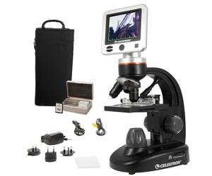 Celestron 44341 Microscope numérique professionnel II LCD 5MP, grossissement 4x-1600x, noir/argenté