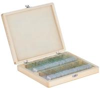 Celestron 44412 Prepared Microscope Slide Box, 100 Piece Set in Wooden Case, Light Brown