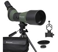 Celestron 52329 LandScout - Longue-vue coudée 80 mm avec protection en caoutchouc, optiques multicouches, oculaire 20-60x, trépied de table et adaptateur de smartphone, vert