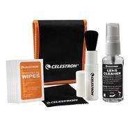 Celestron Kit de nettoyage de lentilles 93576 – 10 lingettes, liquide, chiffon, brosse rétractable