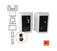 celexon Haut-parleurs actifs Set 525-B – 2x30W, 2 voies, support mural – Blanc