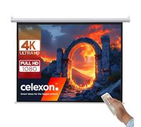 celexon Basic Écran de Projection motorisé 135" | 240x240 cm 1:1 | Écran Full-HD 4K pour Le Home Cinéma ou présentations de Bureau | adapté au Montage Plafond ou au Mur | télécommande Incluse