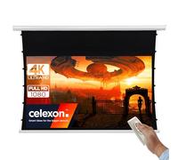celexon Basic écran de Projection motorisé Tension 110" | 240x135cm 16:9 | Écran électrique tensionné 4K Full HD pour home cinéma et bureau, montage mural ou plafond, avec télécommande