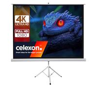 celexon Basic Écran de Projection trépied 110" | 200x200 cm 1:1 | Écran Mobile transportable 4K, Full-HD | écran trépied pour présentations Home Cinéma & Bureau | Montage Rapide en 3 étapes
