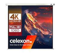 celexon Economy écran de Projection Manuel 120" | 220x220cm 1:1 | Écran manuel 4K Full HD pour home cinéma et bureau, à monter au mur ou au plafond