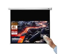 celexon Economy Écran de Projection motorisé 100" | 220x124 cm 16:9 | Écran 4K, Full-HD pour présentations de Bureau & Votre Home Cinéma | pour Montage Mur ou Plafond | Télécommande Incluse
