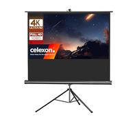 celexon Economy écran de Projection sur trépied Noir 110" | 244x138cm 16:9 | Écran sur trépied portable 4K Full HD à enroulement pour home cinéma, bureau et extérieur, avec pied et poignée