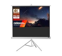 celexon Economy Écran de projection trépied blanc 85" | 184x104 cm 16:9 | Écran mobile & transportable 4K, Full-HD avec enrouleur manuel pour Home Cinéma, bureau et l'extérieur | Pied + poignée inclus