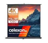 celexon Écran de Projection Portable Ultramobile Professional Pull-Up 110" | 200x200 cm 1:1 | Écran de vidéoprojecteur 4K Full HD à déploiement Rapide | poignée de Transport + mât télescopique