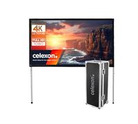 celexon Écran de projection sur cadre pliable rétroprojection Mobile Expert 165" | 366x206 cm 16:9 | sur pied pour intérieur & plein air | pour vidéoprojecteurs 4K Full HD | valise à roulettes incluse