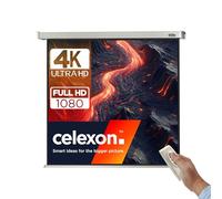celexon Pro Écran de Projection motorisé 100" | 180x180 cm 1:1 | Écran motorisé 4K, Full-HD pour Les Projections au Bureau et en Home Cinéma | pour Montage au Plafond/au Mur | avec télécommande