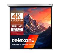 celexon Pro Plus Écran de Projection Manuel 110" | 200x200 cm 1:1 | Écran 4K, Full-HD Extensible manuellement pour Les présentations de Bureau et Le Home Cinéma | Montage Mural & au Plafond
