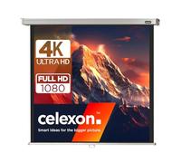 celexon Professional écran de Projection Manuel 110" | 200x200cm 1:1 | Écran manuel 4K Full HD pour bureau et home cinéma, montage mural ou plafond