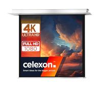 celexon Professional Plus Écran de projection encastrable motorisé 135" | 240x240 cm 1:1 | Écran de cinéma maison 4K Full HD pour vidéoprojecteurs | installation au plafond | interrupteur mural fourni