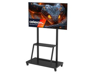 celexon Solution TV/écran Economy 2en1 Support et Chariot Adjust-55110MP Noir | pour écrans 55-110" Jusqu’à 100 kg | Support Universel réglable en Hauteur avec Tablette, VESA Jusqu’à 800x600