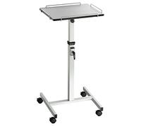 celexon Table projecteur PT2000 Gris | Hauteur 80-125cm, Inclinaison 20° | Table de vidéoprojecteur sur roulettes avec plateau fixe 50x40cm, charge max. 10kg, pour bureau et enseignement