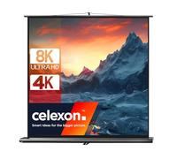 celexon Ultramobil Pro écran de Projection Pull-up 110" | 200x200cm 1:1 | Écran pull-up portable 8K Full HD à installation rapide, avec poignée et support télescopique