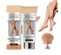Celeysa Fond de Teint Jambes Waterproof Leg Makeup with Brush,Fond de Teint Couvrant pour Corps et Jambes,Body Coverage Perfector Waterproof Long-Lasting Sweat-Proof Coverage Concealer,100G (Dark)