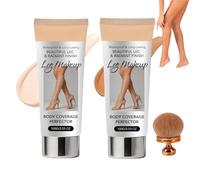 Celeysa Leg Makeup,Celeysa Body Coverage Perfector,Fond De Teint Jambes Waterproof,All Over Complexion Perfector With Brush For Legs,Long-Lasting Sweat-Proof Coverage Concealer (Ivoire+Foncé)