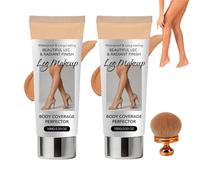 Celeysa Leg Makeup,Celeysa Body Coverage Perfector,Fond De Teint Jambes Waterproof,All Over Complexion Perfector With Brush For Legs,Long-Lasting Sweat-Proof Coverage Concealer (Foncé*2)