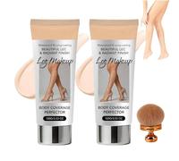 Celeysa Leg Makeup,Celeysa Body Coverage Perfector,Fond De Teint Jambes Waterproof,All Over Complexion Perfector With Brush For Legs,Long-Lasting Sweat-Proof Coverage Concealer (Ivoire*2)