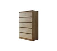 Celia - commode 5 tiroirs - effet bois - 70 cm - style contemporain - Bois