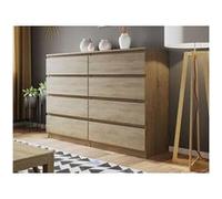 Celia - commode 8 tiroirs - bois - 139 cm - style contemporain