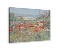 Celia Thaxter's Garden, Isles of Shoals, Maine by Childe Hassam Poster sur toile pour chambre à coucher, paysage sportif, décoration de bureau, cadre cadeau, 30,5 x 45,7 cm