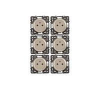 Celiane Lot 6 prises de courant avec terre affleurantes a encastrer composables titane