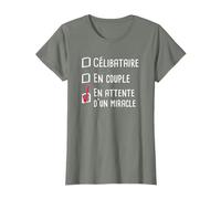 Célibataire, en Couple Attente d'un Miracle Saint Valentin T-Shirt