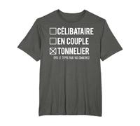 Célibataire En Couple Tonnelier Humour Métier T-Shirt