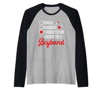 Célibataire marié en tournée avec un boyband Funny Fangirl Manche Raglan