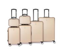 CELIMS - Set de 6 Valises | Valise Cabine 55cm et 45cm, Moyenne, Grande, 2x Vanity | Cadenas Intégré | 4 Roues 360º | Set de Valise 6 pièces | Champagne