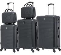 CELIMS - Set de 6 Valises | Valise Cabine 55cm et 45cm, Moyenne, Grande, 2x Vanity | Cadenas Intégré | 4 Roues 360º | Set de Valise 6 pièces | Noir
